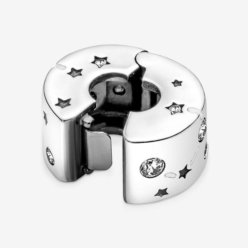 Sterling silver Pandora Stars & Galaxy Clip Clips | WTZLYI-829