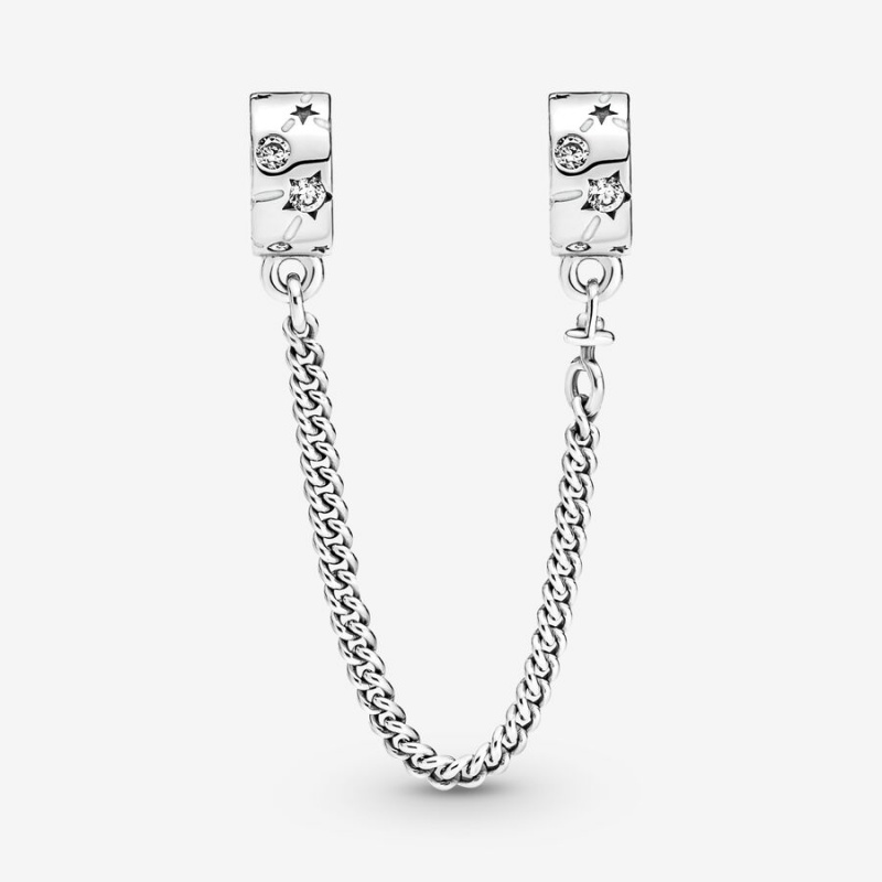 Sterling silver Pandora Stars & Galaxy Safety Chains | PKFWON-749