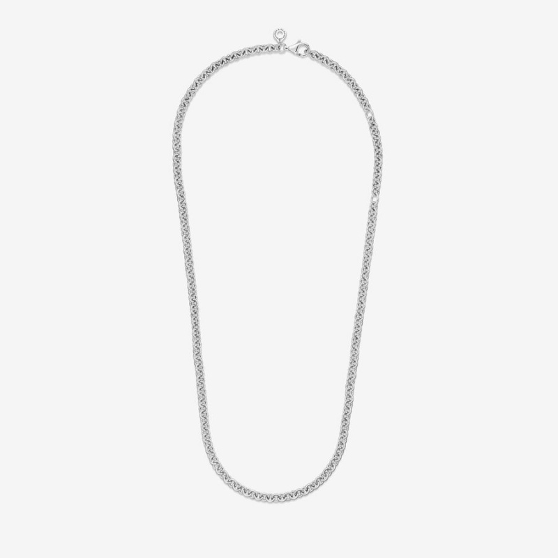 Sterling silver Pandora Thick Cable Chain Necklaces | QEUKFJ-462