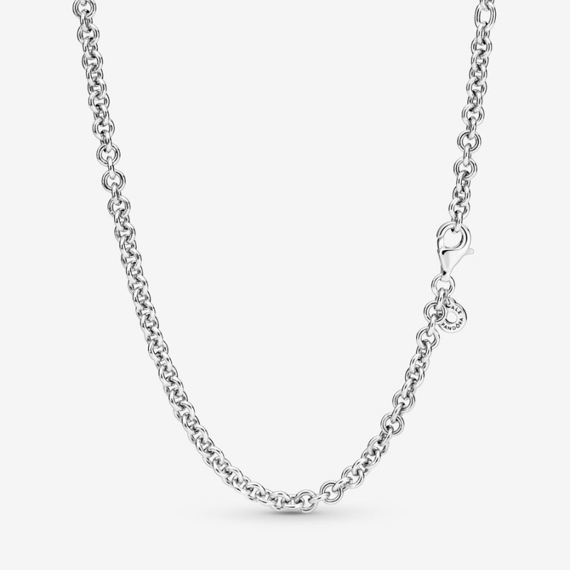 Sterling silver Pandora Thick Cable Chain Necklaces | QEUKFJ-462