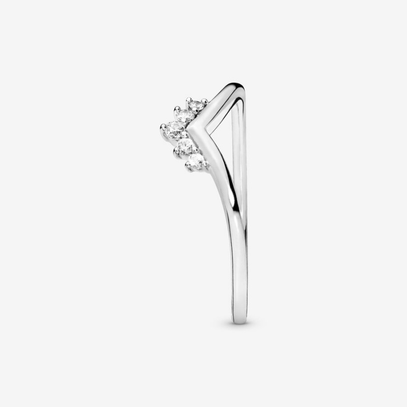 Sterling silver Pandora Tiara Wishbone Stackable Rings | GZHVSX-374