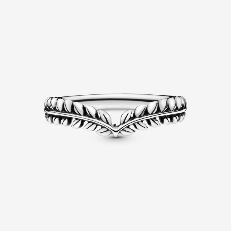 Sterling silver Pandora Wheat Grains Wishbone Stackable Rings | TMSFUW-370