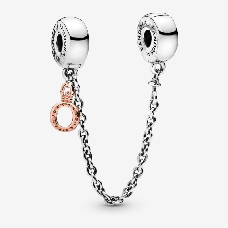 Two-tone Pandora Dangling Crown O Safety Chains | ITKLEA-315