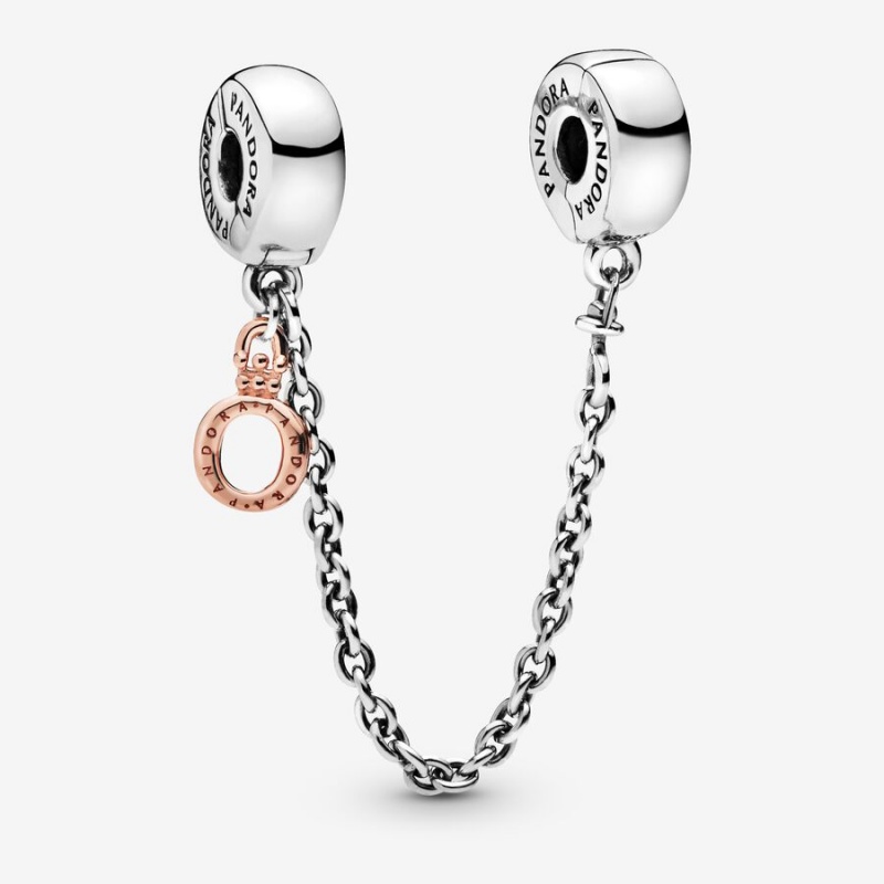 Two-tone Pandora Dangling Crown O Safety Chains | CUGKAM-967