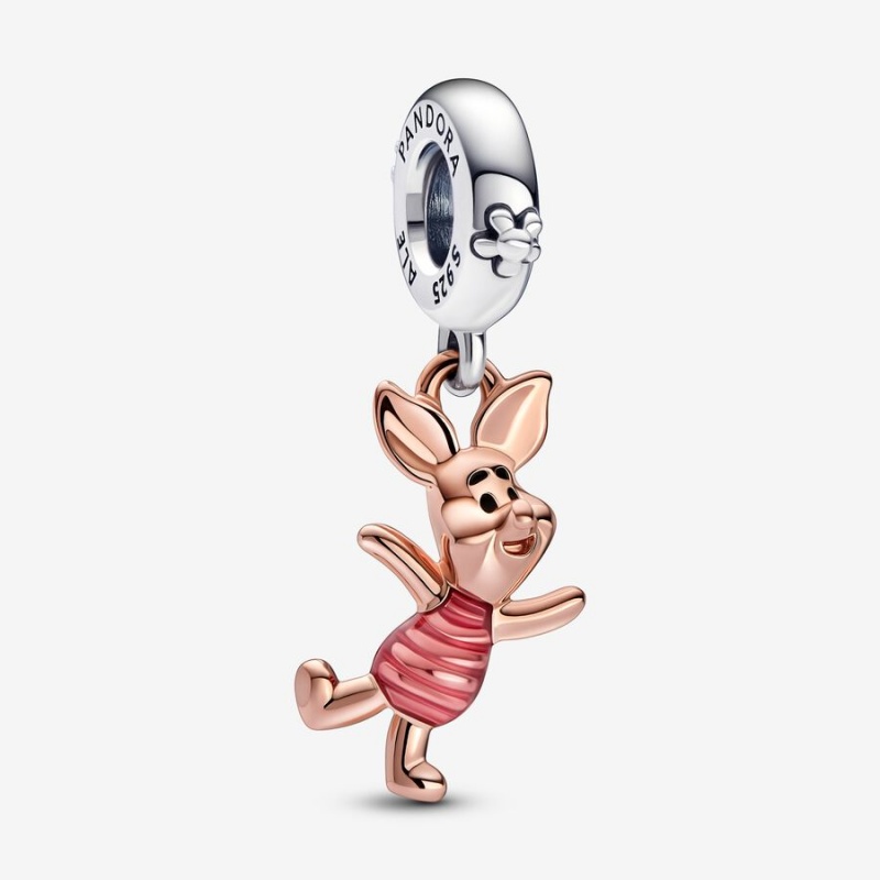 Two-tone Pandora Disney Winnie the Pooh Piglet Dangle Charms | AUDTZC-418