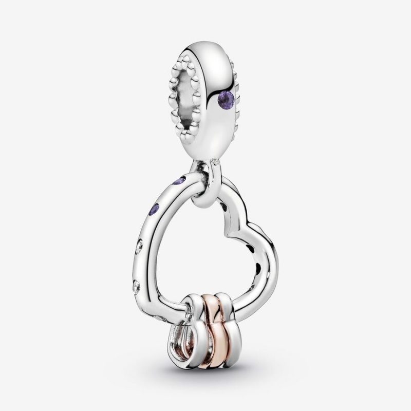 Two-tone Pandora Full of Hearts Dangle Charms | VOMQTR-237