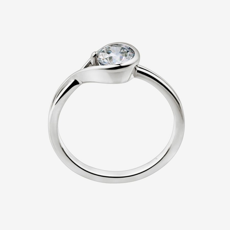 White gold Pandora Brilliance 0.75 ct tw Lab-Created Diamond Rings | KYNFVC-840