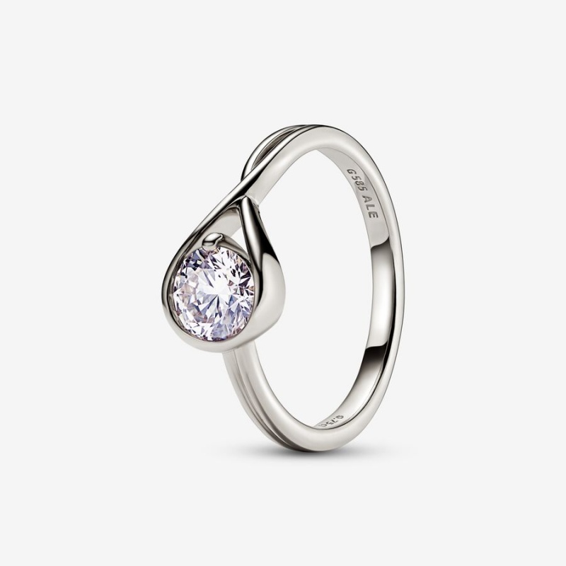 White gold Pandora Brilliance 0.75 ct tw Lab-Created Diamond Rings | KYNFVC-840